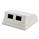 Caja de montaje en superficie CAT5e UTP de 2 puerto, color marfil