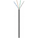 Cable CAT6 U/UTP de 100 m para exteriores en carrete, flexible, negro, CCA