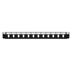 Conector frontal LC/SC de 12 puertos, dúplex/simplex negro, apto para bandeja de fibra universal.