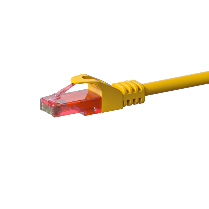 Cable de conexión UTP CAT6 de 2 m, color amarillo - 100 % cobre