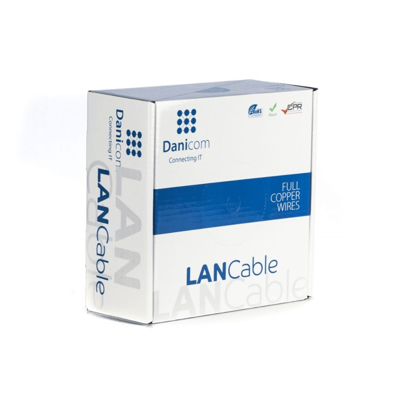 Cable rígido para exteriores DANICOM CAT5E UTP de 100 m en rollo - PE (Fca)