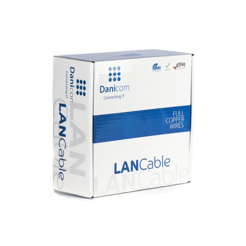 DANICOM CAT6 FTP 100m cable en rollo rígido - LSZH (Eca)