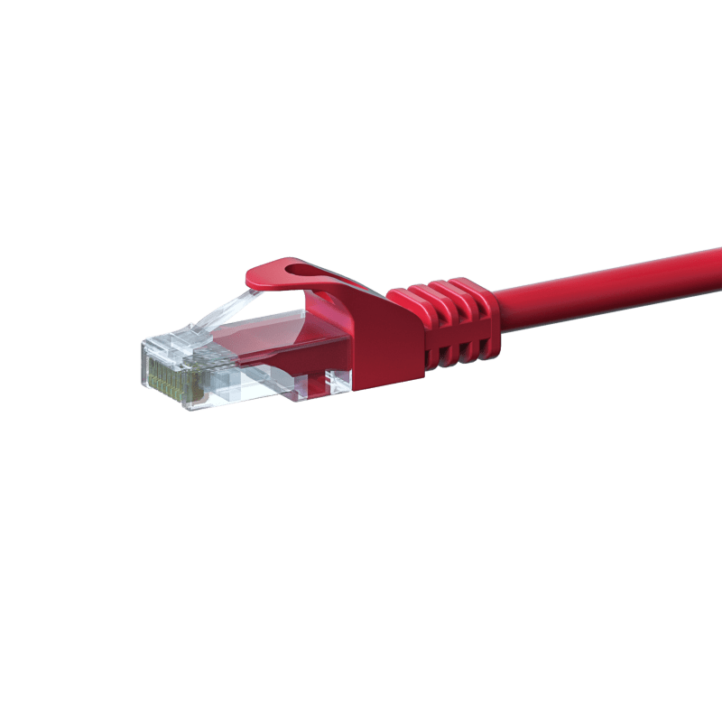 Cable de conexión UTP CAT5e de 2 m, rojo - 100 % cobre