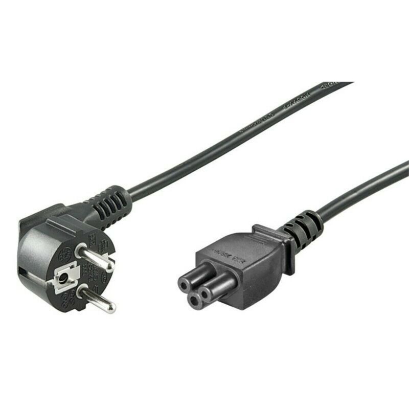 Cable de alimentación en ángulo recto Schuko a C5 1,80 m negro