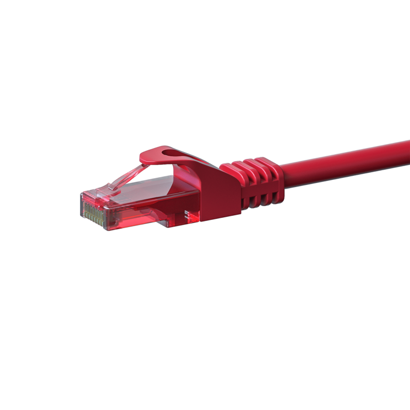 Cable de conexión UTP CAT6 de 5 m, color rojo - 100 % cobre