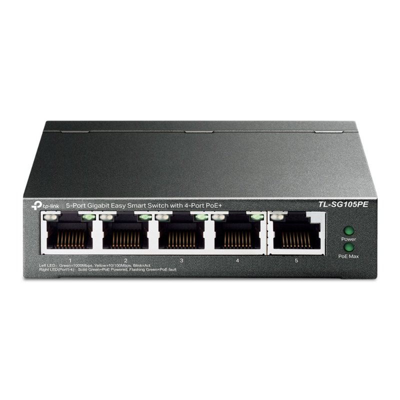 Switch inteligente PoE no gestionado TP-Link SG105PE de 5 puertos