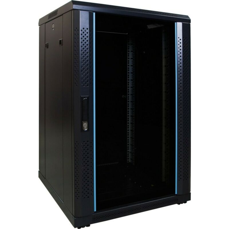 Armario para servidores de 18U con puerta de cristal de 600x600x1000 mm (ancho x profundidad x alto)