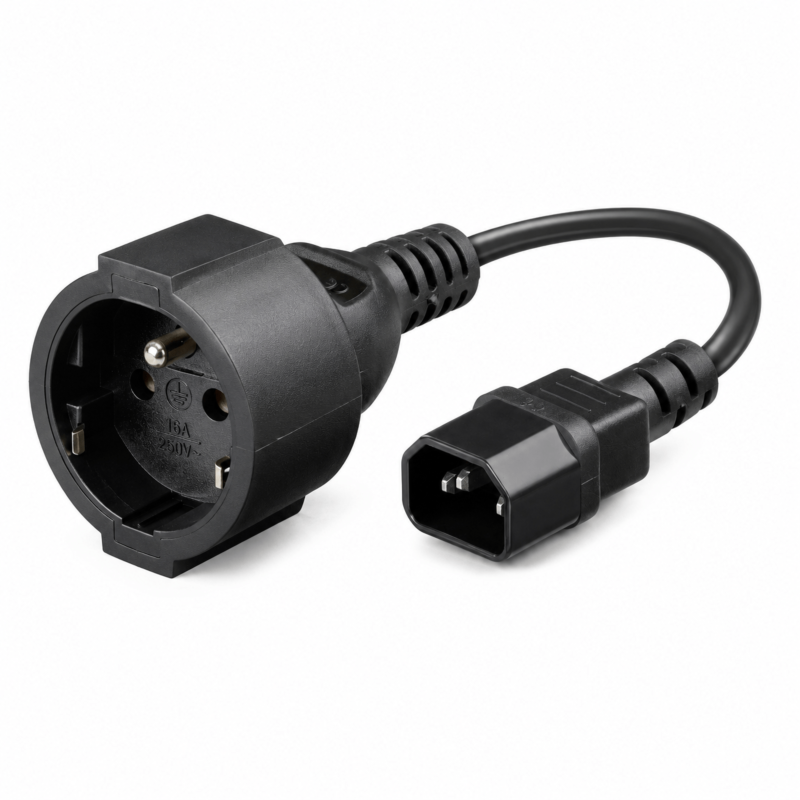 Cable de alimentación de corriente alterna enchufe a C14 Tipo E 0,15 m adaptador - Toma de tierra