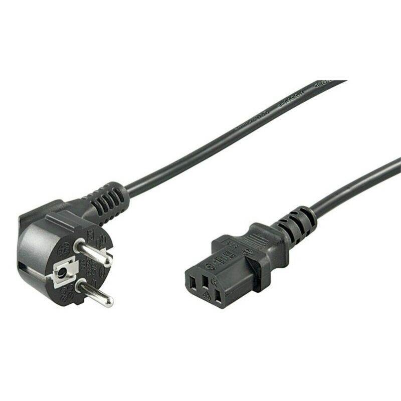 Cable Schuko angular para alimentación C13 de 2 m, color negro