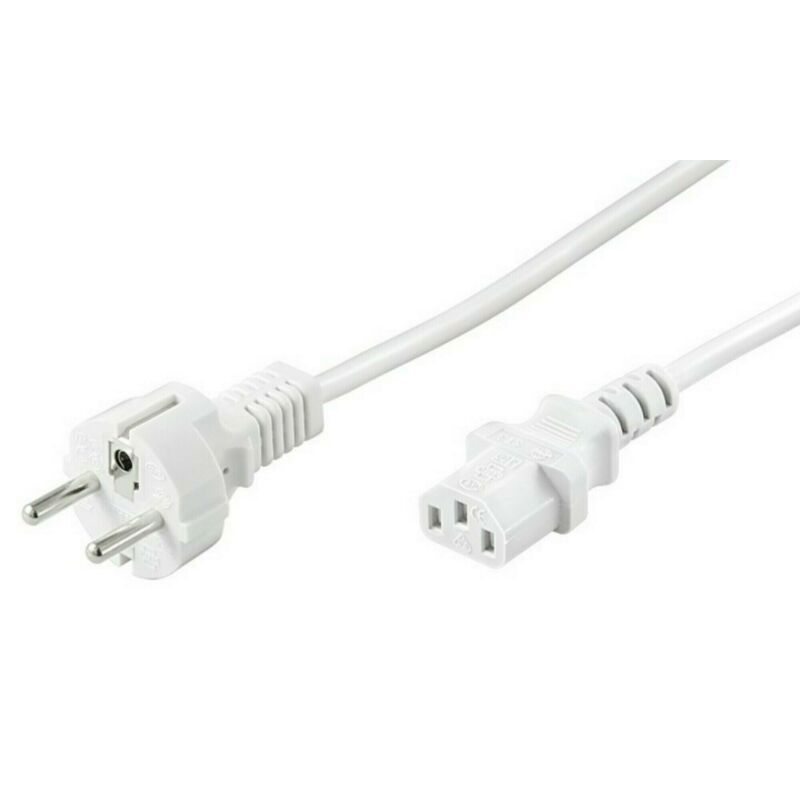 Cable de alimentación Schuko a C13 de 5 m, blanco