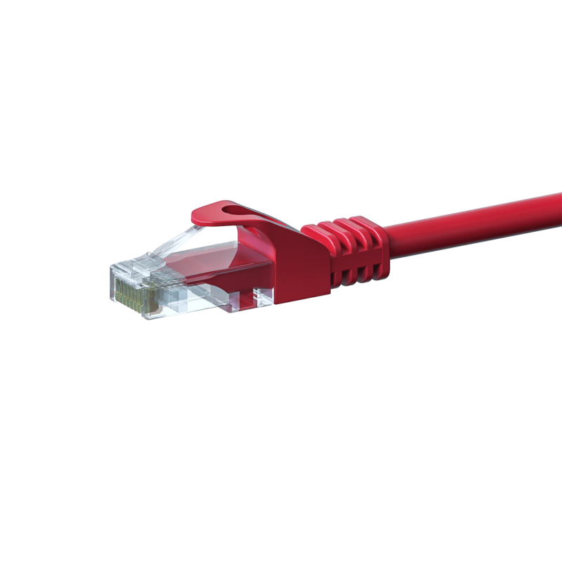 Cable de conexión UTP CAT5e de 0,50 m, rojo - 100 % cobre