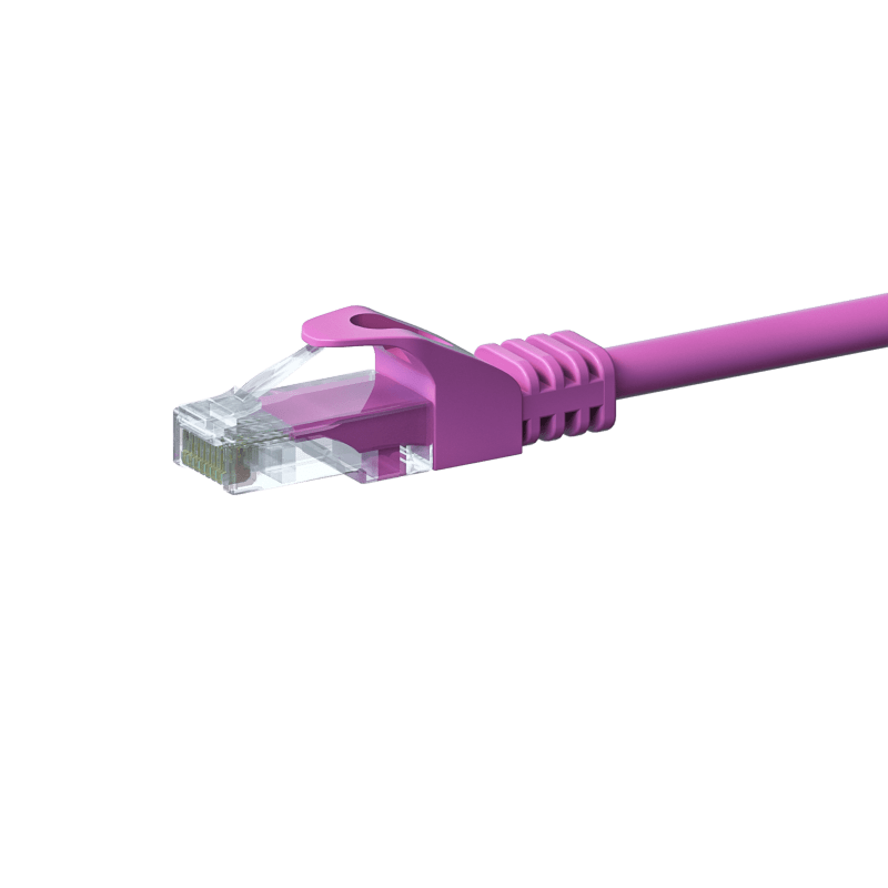 Cable de conexión UTP CAT5e de 7,5 m, color rosa - 100 % cobre