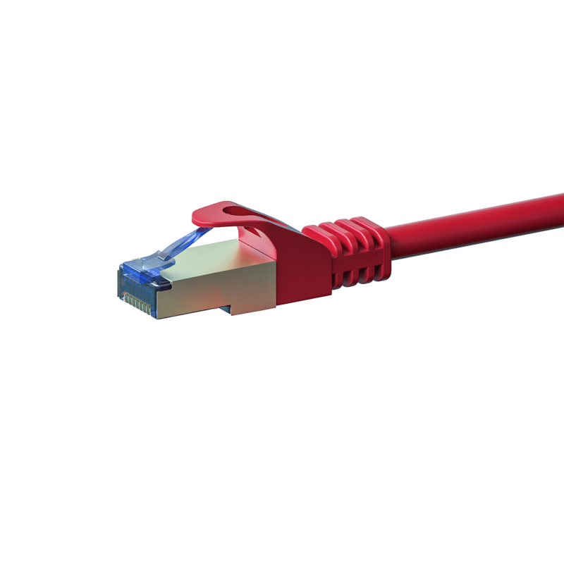 Cable de conexión CAT6a S/FTP (PIMF) de 0,25 m, color rojo