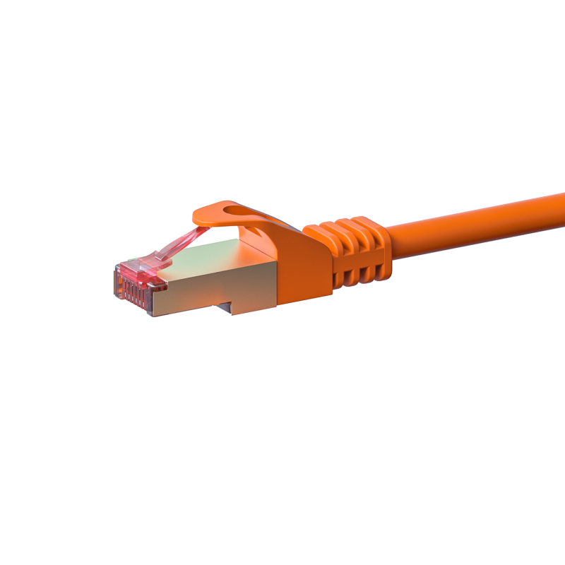 Cable de conexión CAT6 S/FTP (PIMF) de 20 m, color naranja
