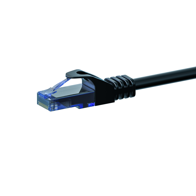 Cable de conexión UTP CAT6a de 20 m, color negro - 100 % cobre
