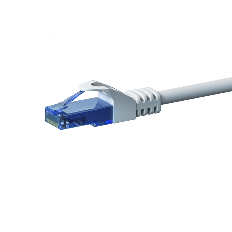 Cable de conexión UTP CAT6a de 20 m, blanco - 100 % cobre