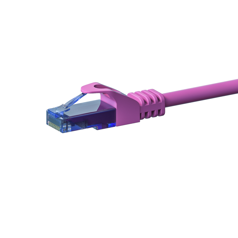 Cable de conexión UTP CAT6a de 1 m, color rosa - 100 % cobre