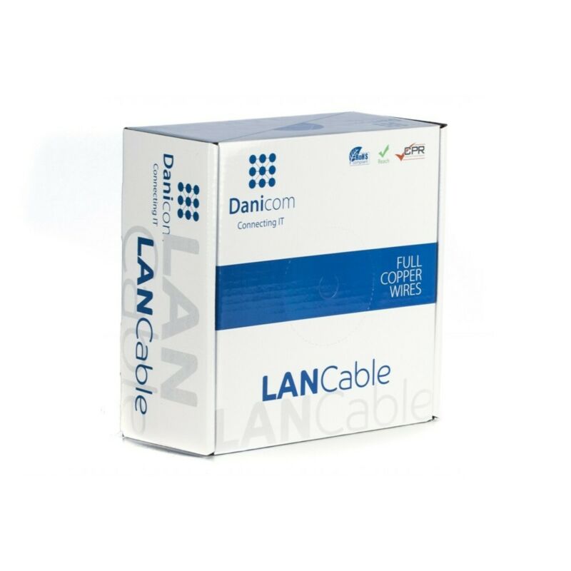 Cable flexible DANICOM CAT6 UTP de 100 m en rollo - PVC (Fca)