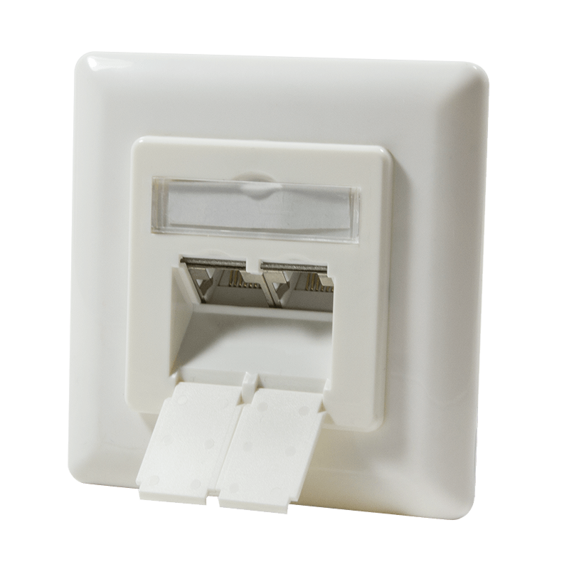 Caja de empotrar vertical CAT6 UTP/STP, color marfil