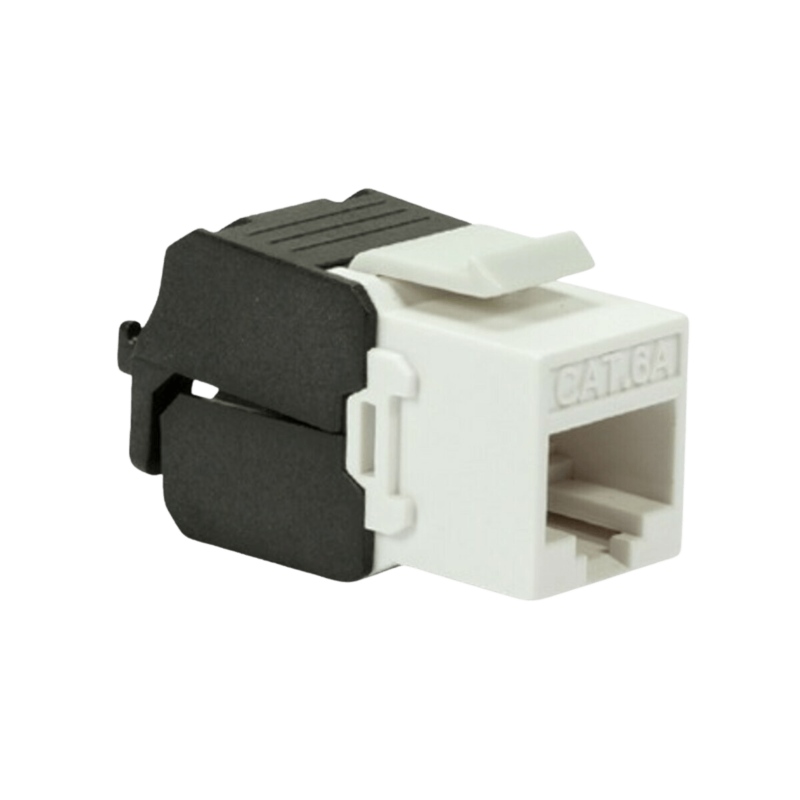 Conector Keystone UTP CAT6a - Sin herramientas - Negro/Blanco