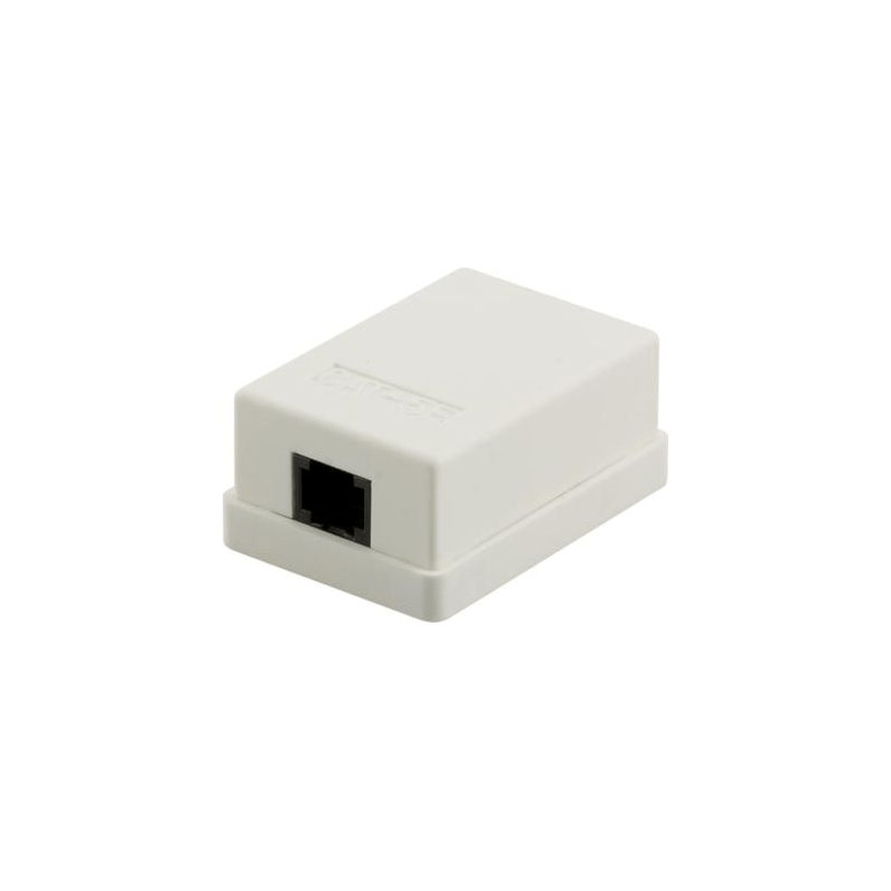 Caja de montaje en superficie CAT5e UTP de 1 puerto, color marfil
