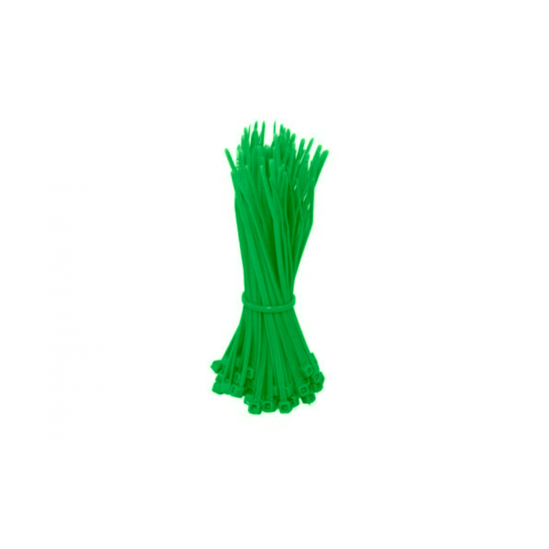 Bridas para cables de 280 mm, color verde - 100 unidades