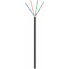 Cable CAT6 U/UTP de 50 m para exteriores en carrete, rígido, negro, CCA