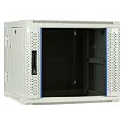 Armario de pared blanco de 9U (inclinable) con puerta de cristal de 600x600x500 mm (ancho x profundidad x alto).