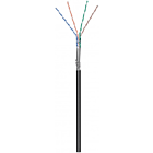 Cable CAT6 SF/UTP de 100 m para exteriores en carrete, rígido, negro, CCA
