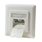 Caja de empotrar vertical CAT6 UTP/STP, color marfil