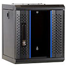 Armario para servidores de 10 pulgadas y 4U con puerta de cristal, 312 x 310 x 264 mm (ancho x profundidad x alto).