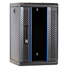 Armario para servidores de 10 pulgadas y 9U con puerta de cristal, 312 x 310 x 486 mm (ancho x profundidad x alto).