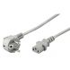 Cable de alimentación Schuko en ángulo a C13 de 2 m, gris