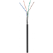 Cable CAT6 S/FTP de 50 m para exteriores en carrete, flexible, negro, CCA