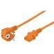 Cable de alimentación Schuko en ángulo recto a C13 de 2 m, color naranja
