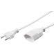 Cable de extensión de alimentación con enchufe europeo, 2 m, blanco