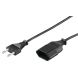 Cable de extensión de alimentación con enchufe europeo de 5 m, color negro