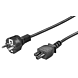 Cable de alimentación Schuko a C5 de 1,80 m, color negro