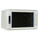 Armario de pared blanco de 6U con puerta de cristal, 600x450x368 mm (ancho x profundidad x alto)