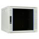 Armario de pared blanco de 9U con puerta de cristal de 600x600x500 mm (ancho x profundidad x alto)