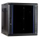 Armario de pared de 12U (inclinable) con puertas de cristal y paneles laterales perforados de 600x600x635 mm (ancho x profundidad x alto).