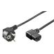 Cable de alimentación angular Schuko a C13 de 2 m, negro