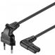 Cable de alimentación en ángulo recto con enchufe europeo a C7, 1,50 m, negro