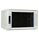 Armario de pared blanco de 4U con puerta de cristal de 600x450x280 mm (ancho x profundidad x alto)