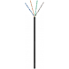 Cable CAT6 U/UTP de 50 m para exteriores en carrete, flexible, negro, CCA