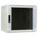 Armario de pared blanco de 9U con puerta de cristal de 600x450x500 mm (ancho x profundidad x alto)