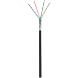 Cable CAT5e FTP de 100 m para exteriores, flexible, negro, con revestimiento CCA, en bobina.
