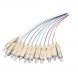 Juego de 12 piezas de cable flexible de fibra de vidrio OM3 de colores SC