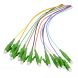 Juego de 12 piezas de latiguillos de fibra de vidrio OS2 de colores LC-APC