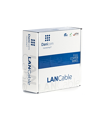 Cable flexible DANICOM CAT6A S/FTP de 50 m en rollo - PVC (Fca)